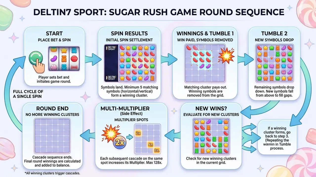 Flowchart of the spin and Tumble mechanic in Sugar Rush